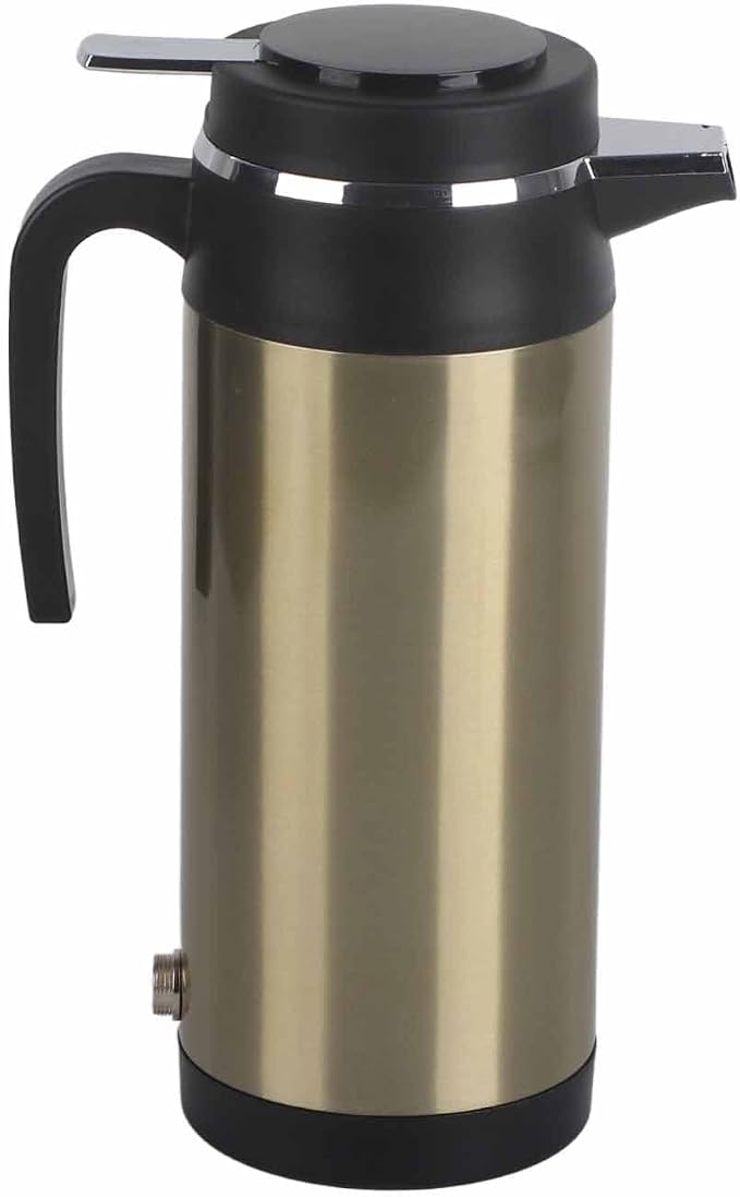 Keenso Car Kettle Boiler 1200ML 24V Stainless Steel Electric Incar Kettle Car Heating Cup Travel Thermoses Heating Water Bottle for Water Tea Coffee Milk(24V)