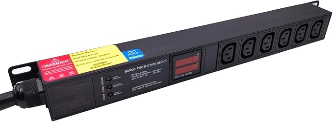 Meter SPD Function with L6-30p Plug C13 30A 240V 6 Way PDU for Internet Data Centre (FJ-NZEU-4Y7C)