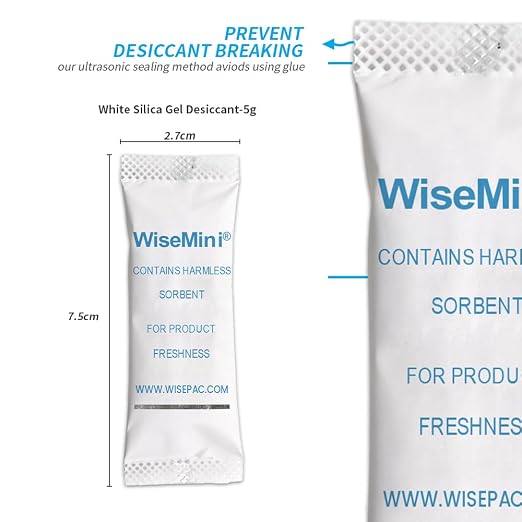 Wisesorb 1800pcs 10g Premium Silica Gel Desiccant Packs, Humidity Packets Food Safe Moisture Absorbering Desiccants, Moisture Absorbers for Storage, Dessicants Packets Dehumidifiers, WiseMini
