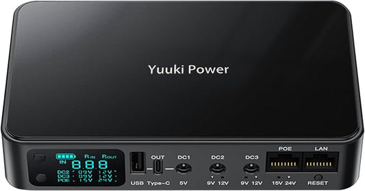 Mini UPS for Wifi Router, USB 5V⎓3.6A DC UPS 12V⎓2A Battery Backup 9V⎓2A 10400mAh(32Wh)
