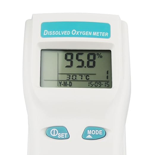 Dissolved Oxygen Meter Data Logger DO Meter with Electrode Portable Digital DO & Temperature Tester with 99 Groups Recording, Dissolved Oxygen Meter Analyzer for Aquarium/Hydroponics/Ponds/Water/Home