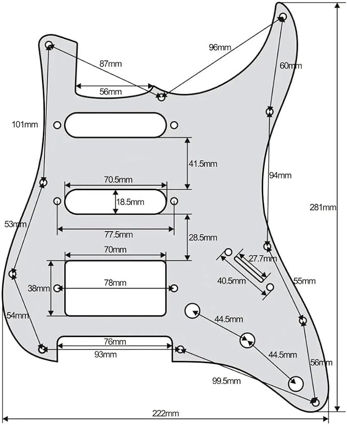 Guyker 11 Hole Guitar Pickguard, Resin Strat ST Style S/S/H Pick Guard Scratch Back Plate Cover for Electric Guitar Replacement Part, PG004 Green