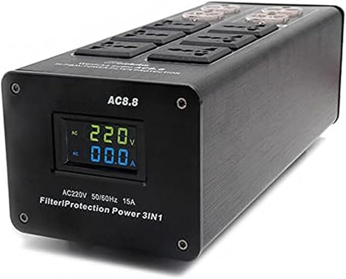 3000W 15A 100-240V AC8.8 Advanced Audio Power Purifier Filter AC Power Socket Video Noise Eliminator/Line Conditioner/Whole Entertainment System Protection