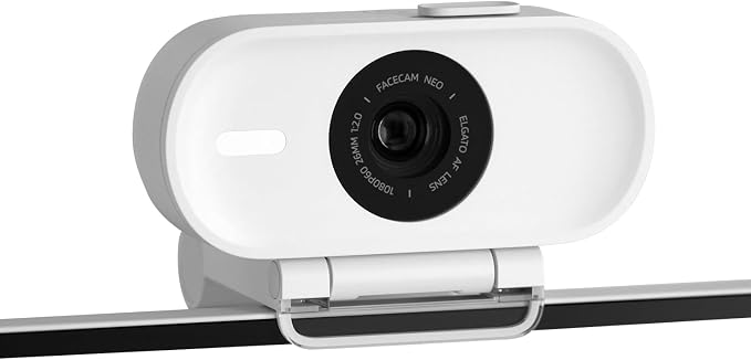 Elgato Facecam Neo – Full HD 1080 Pixels Webcam with Easy-Slide Privacy Shutter, Light Correction, for Video Calls, Streaming, Zoom/Slack/Twitch/YouTube, and More – USB-C/Plug & Play on PC/Laptop/Mac
