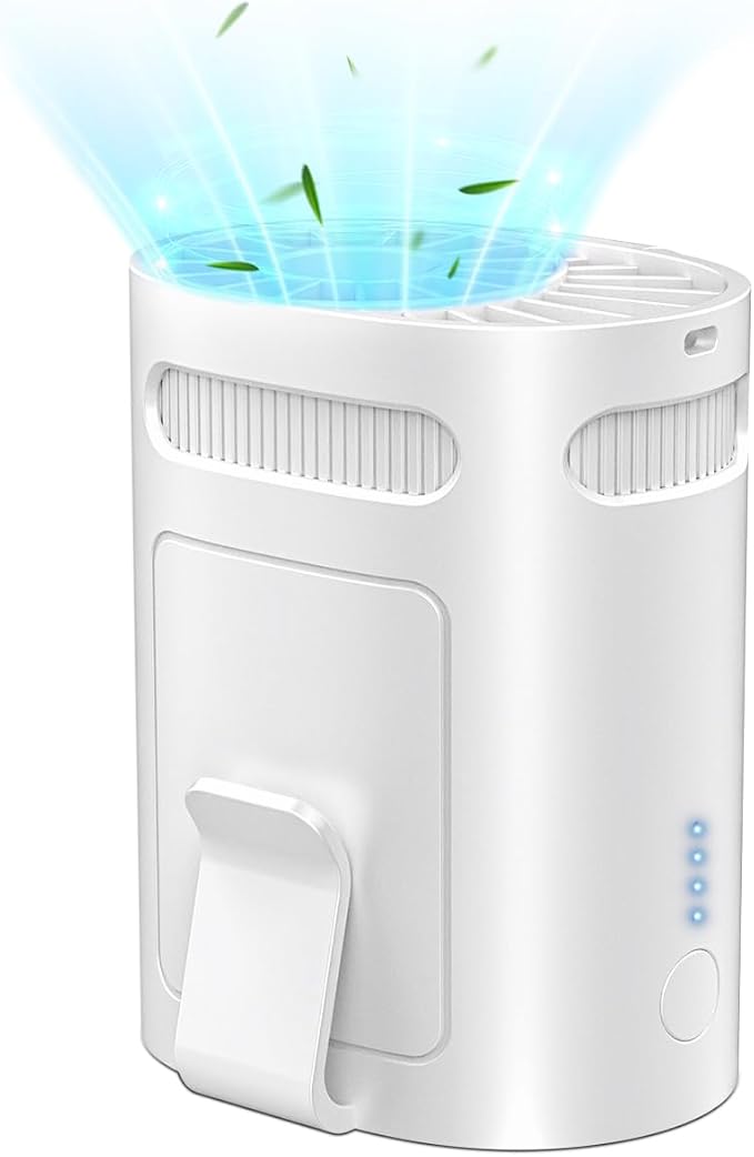 Clip On Fan for Shirt Belt Pants-Portable Waist Fan,Tiny Personal Fans Rechargeable Battery Powered Air Conditioner,White Powerful Soundless Body Fans Under Clothes for Outdoor Camping Walking Travel