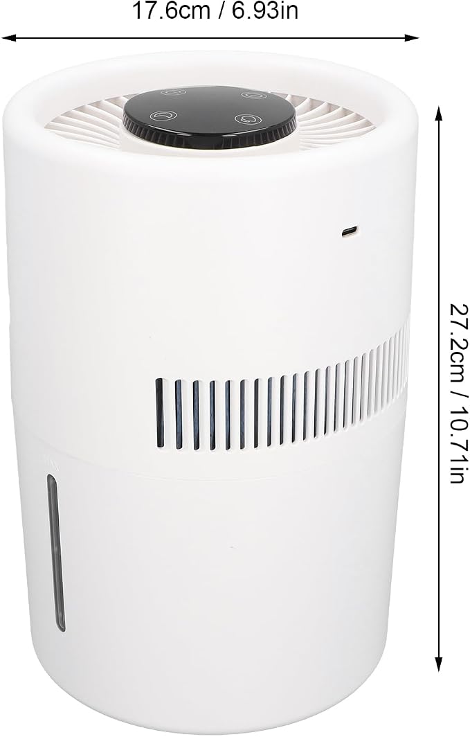 Air Purifier and Humidifier, 2 in 1 5W 4L Water Tank Quiet Evaporative Humidifier and Air Purifier Combo for Office Bedroom Nursery
