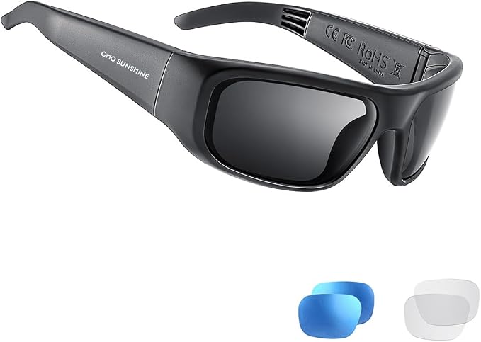 OhO sunshine Bluetooth Audio Sunglasses, Lightweight Open Ear Sport Glasses, 10H Playtime,Water Resistant with Voice Control