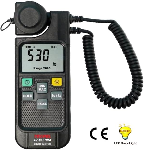 TECPEL DLM-530A Digital Light Meter High-Precision Illuminance Measurement 0.0~19990 Fc / 0.0~199900 Lux