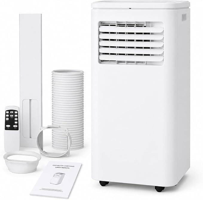 10000 BTU AC Unit, 3-in-1 Portable Air Conditioner with Cooling, Dehumidifier & Fan for Rooms up to 350 sq.ft, Sleep Mode, Remote Control&Timer, Window Kit