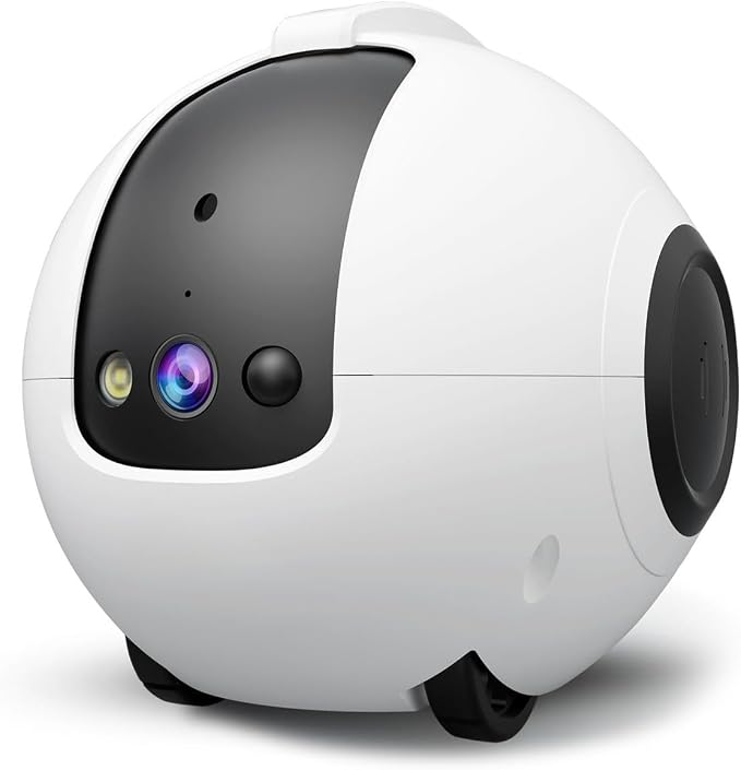 Movable Pet Camera 1080P HD Pet Camera Two Way Audio 10000mAh Battery Pet Monitoring Camera Remote APP Control Camera with Night Vision Interactive Cat Camera Companion Robot