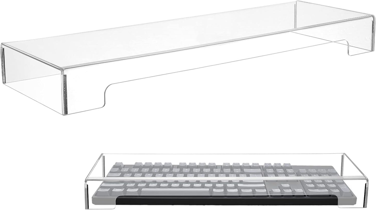 Keyboard Cover Acrylic Keypad Cover: Cabilock Clear Keyboard Dust, Anti Cat, Protector for Desktop, Prevent Cats from Touching (18.5x5.9x1.8 inch)