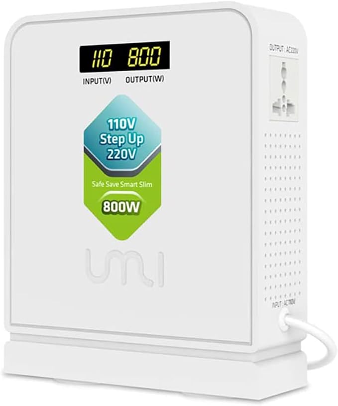 UMI Step Up 110v to 220v Voltage Converter 800W for Europe and Asia 220-240V Appliance Use in US Canada Mexico - Power Transformer