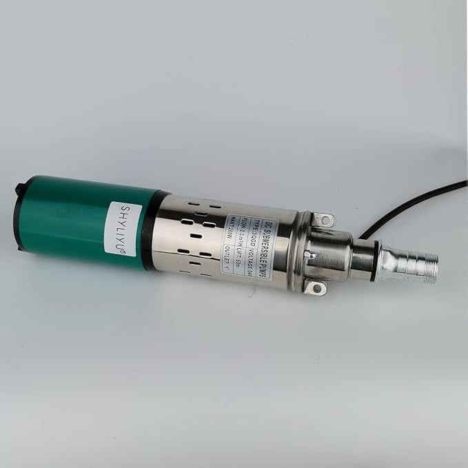 Solar Submersible Well Pump DC 24V 260W Deep Well 3" Tube Stainless Steel Screw 2300L/H 1" Outlet High Lift 53M for Irrigation Agricultural Garden Home