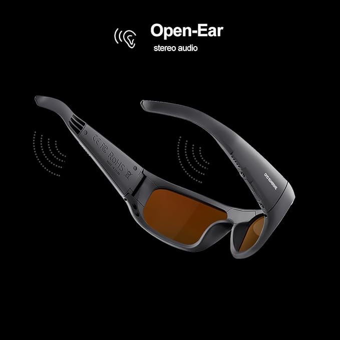 OhO sunshine Bluetooth Audio Sunglasses, Lightweight Open Ear Sport Glasses, 10H Playtime,Water Resistant with Voice Control