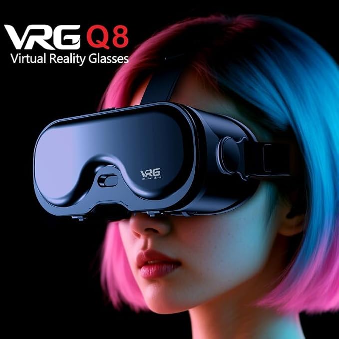 VR Headset for Phone, 3D Family Anti-Blue Eyes Protected HD Lenses, 120° FOV Virtual Reality Headsets VR Goggles for iPhone17/16/15/14/13/12/11, Samsung, Android (Jet-Black)