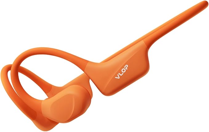 Bone Conduction Headphones - Swimming Headphones with MP3 Built-in 32GB Storage, IPX8 Waterproof for Underwater Use, Bluetooth 6.0 Sport Open Ear Bone & Air Conduction Earbuds (Sunset Orange)