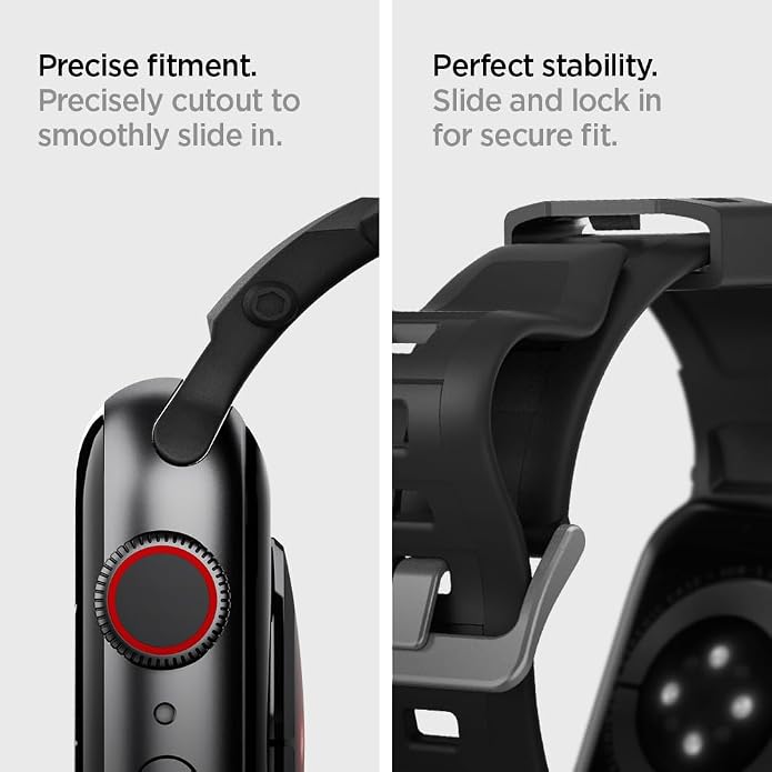 Spigen Rugged Band Designed for Apple Watch Band Compatible with Ultra 3/2/1 49mm, Series 11/10 46mm, 9/8/7 45mm, SE2/SE/6/5/4 44mm, 3/2/1 42mm