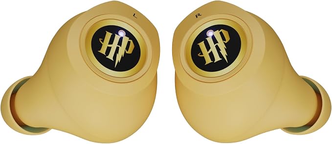 iJoy Harry Potter Hufflepuff Wireless Bluetooth Earbuds with Charging Case, Built-in Mic, 30 Hr Playtime, Officially Licensed | Harry Potter Gifts for Women, Men, Teens, Kids & All Fans of Hufflepuff