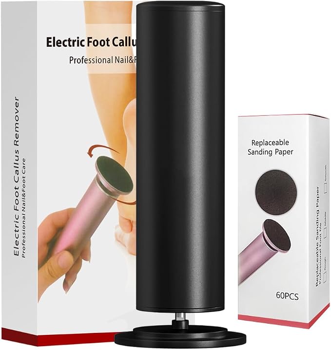 FSA&HSA Electronic Foot File,Callus Remover for Foot - Dead Skin Removal,Foot Scrubber with 60 Pcs Sandpaper Discs- Effortless Soft Smooth Skin in Minutes,for Women & Men