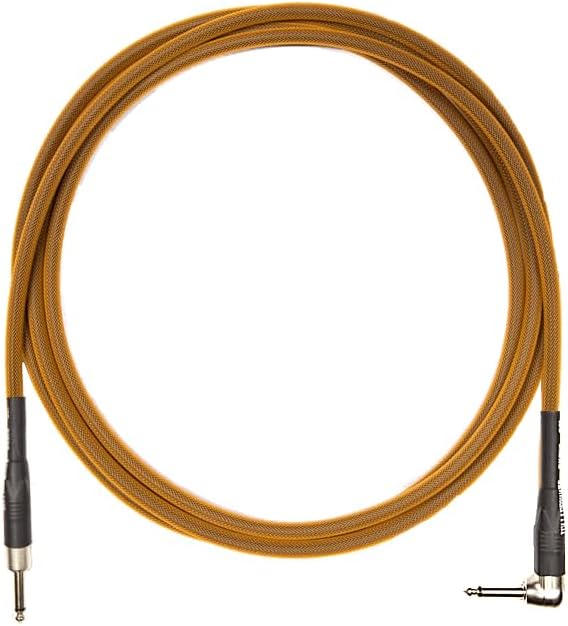 Rattlesnake Cable - 10 Foot Standard Copper Guitar Instrument Cable Straight to Right Angle 1/4-Inch Plugs