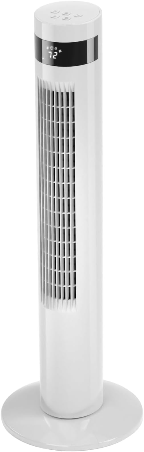 Antarctic Star Tower Fan 85°Oscillating Fan Quiet Cooling 12H Timer Remote Control Bladeless Electric 3 Speeds Wind 3 Modes, 35INCH, WHITE