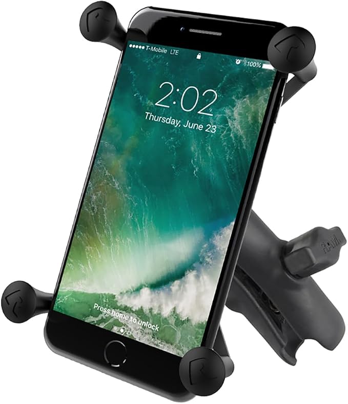 RAM MOUNTS X-Grip Phone Holder with Composite Double Socket Arm (Medium) Compatible with RAM B Size 1" Ball Components (Large Phones) RAP-HOL-UN10B-201U