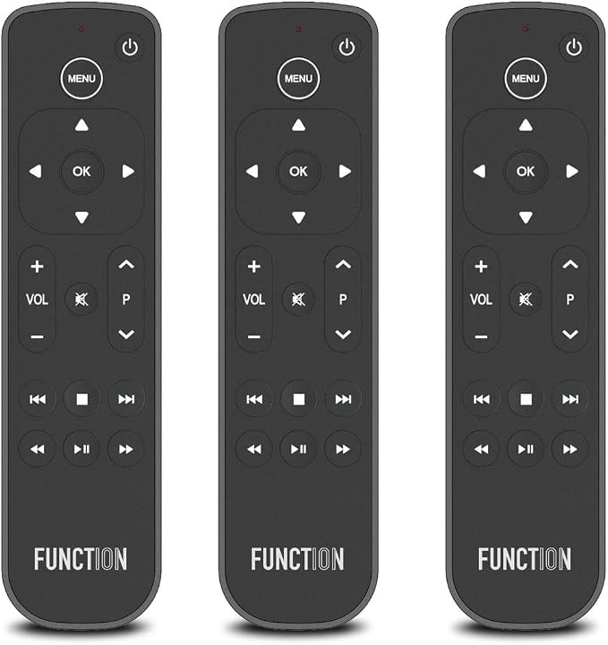 Function101 F101-ATVRM 3-Pack | Replacement Button Remote for Apple TV | Infrared Connectivity | 2 AAA Batteries Included