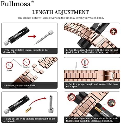 Fullmosa Metal Band Compatible with Apple Watch Bands 41mm 40mm 38mm, iWatch Band with Case for Apple Watch Series 9 8 7 6 5 4 3 2 1 SE3/2/1, Rose Gold