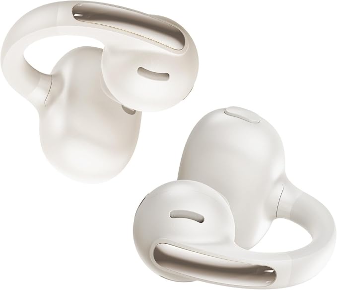 Baseus Bowie MC1 Open Ear Clip-On Earbuds, Adaptive Comfort with Anti-Drop Design, Impactful Sound with Adaptive Bass Boost, Adaptive Noise Cancelling Calls, IP57 Waterproof, 40H Playtime, Lightweight