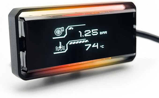 Shadow OBD2 Display D-Meter 2 Plus - Minimalist & Futuristic Multi-Functional Gauge with RGB Accent Light, Sleek Black Frame, DTC Scan & Clear, High-Tech Design for 12V/48V Cars