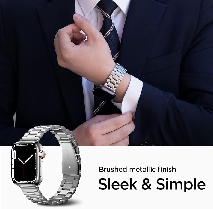 Spigen for Apple Watch Band, Modern Fit Compatile with Ultra 3/2/1 49mm, Series 11/10 46mm, 9/8/7 45mm, SE3/SE2/SE/6/5/4 44mm, 3/2/1 42mm Premium Business Wristband Strap