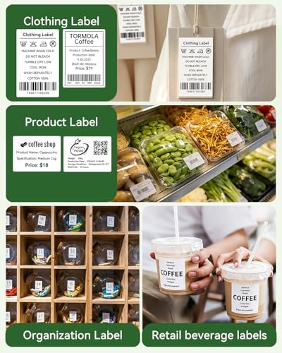 iDPRT SP320 Desktop Label Maker with 1 Roll of 800 pcs Thermal Label (1.57”×1.18”), Bluetooth Thermal Shipping Label Printer for Parcel Shipping, Small Businesses, Offices, and Home, Sticker Printer