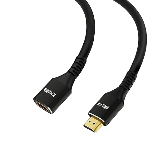 8K HDMI Extension Cable 30 FT, HDMI 2.1 Ultra High Speed Male to Female Cord Adapter, 24AWG OFC Conductor, Compatible with Roku TV Stick PS5 PS4 Xbox Laptop PC Player Google Chromecast Wii U HDTV
