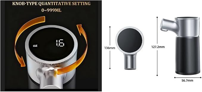Automatic Wine Decanter & Liquor Dispenser, Smart Aerator with 1–999ml Precision Pour, USB-C Charging, Bar Volume Tracking, Whiskey Pourer, Adaptors for 18–30mm Bottles, Gift, Party Bar Essential