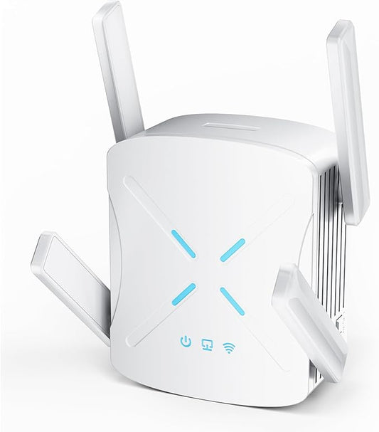 2026 WiFi Extender, New Gen Wi-Fi 6 Signal Booster Range up to 18,888 sq.ft for Home, Dual-Band Internet Extender WiFi Booster w/Gigabit Ethernet Port, Wireless Router Repeater 1-Tap Setup