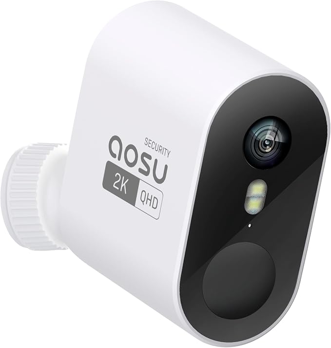 aosu 2K Add-on Camera, Requires WirelessCam/SolarCam aosuBase (NOT Doorbell Base Station), Up to 4 Cameras Can be Connected to 1 aosuBase