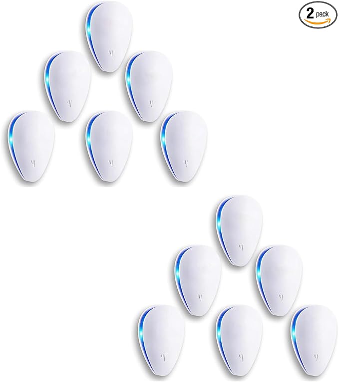 Mice Repellent Indoor, Rodent Roach Spider Insect Repellent, Pest Control Plug in, Insect Repellent for Bugs Insects Roaches Mice Spiders Rodents Mosquitoes（12 Pack）