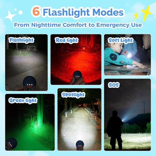 ETENWOLF AIR 3 Air Pump for Inflatables & L1 Flashlight Rechargeable, Mini Flashlight with Fun Stickers