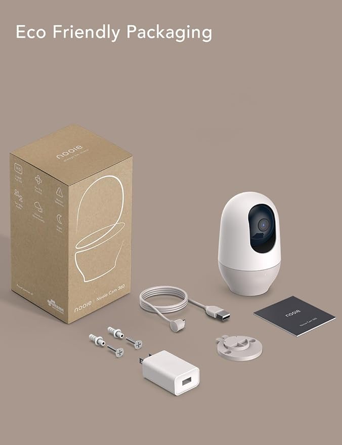 Nooie Baby Monitor with Camera 2 Pack, WiFi Baby Monitor Camera,360-degree 2K, Smart Baby Camera with Motion Tracking, Night Vision,Two Way Audio&Sound Detection,Works with Alexa, SD Card and Cloud