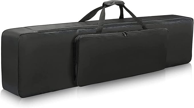 88 Key Keyboard Case, 53.5"x12.6"x6.3" Electric Keyboard Bag Piano Gig Bag with Handles and Adjustable Shoulder Straps Keyboard Gig Bag - Black