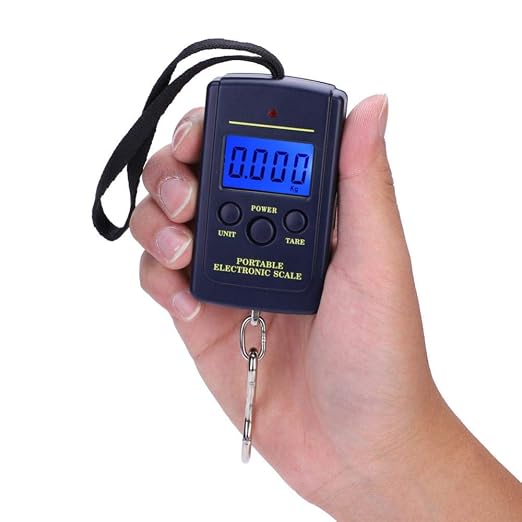 Fishing Scale, Digital Portable Electronic Balance with LCD Display, Hanging Hook Design for Accurate Weight Measurement