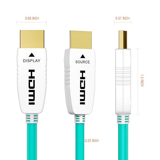 RUIPRO 8K Fiber Optic HDMI Cable 165 Feet 48Gbps 8K60Hz 4K120Hz Dynamic HDR HDCP2.2/2.3 for RTX4080/4090/3080/3090, Xbox S/X, PS5/4, AVR, Projector, LG/Samsung/Sony TV