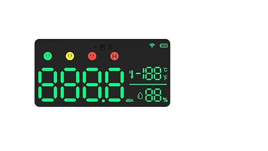 5-in-1 Decibel Meter - 30-130dB Range Wall Mount Sound Level Meter, Large LED Display Noise, Temperature & Humidity, Time Measurement Meter for Home, Classroom, Wall Hanging Sound Decibel Meter