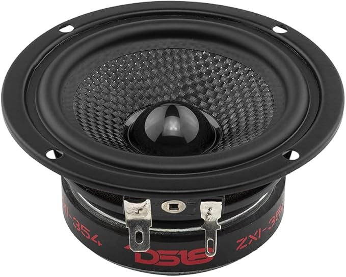 DS18 ZXI-354 3.5" Full Range Car Audio Speaker with Kevlar Cone 120 Watts 4 Ohm (2 Speakers), Black