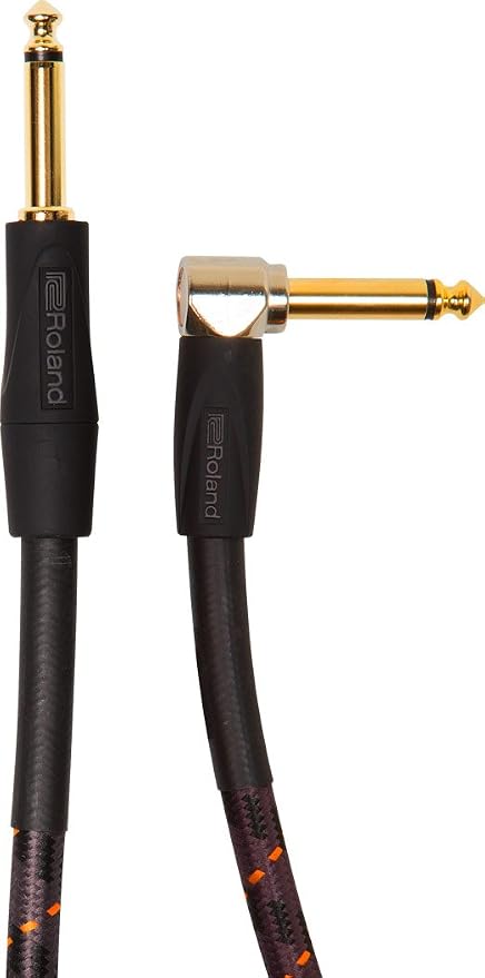 Roland Gold Series Instrument Cable, Angled/Straight 1/4-Inch Jack, 15-Feet