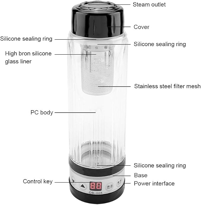 Xinwoer420ml Car EleCup Holder,12V / 24V 95W Car Electric Kettle Travel Tea Mug Water Heating Cup Bottle Holder(Black)