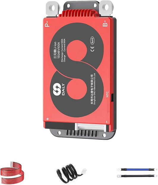 DALY 4S-16S BMS 15A to 200A Protection Board with Balance Wire and Temperature Sensor for Lithium Battery Pack（Li-ion 13S 48V,100A）