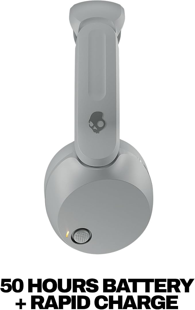 Skullcandy Icon 180 Wireless On-Ear Bluetooth Headphones, Up to 50 Hours Battery, Lightweight and Travel Ready, Secure Fit, Sweat and Water Resistant, Microphone iPhone Android - Cement