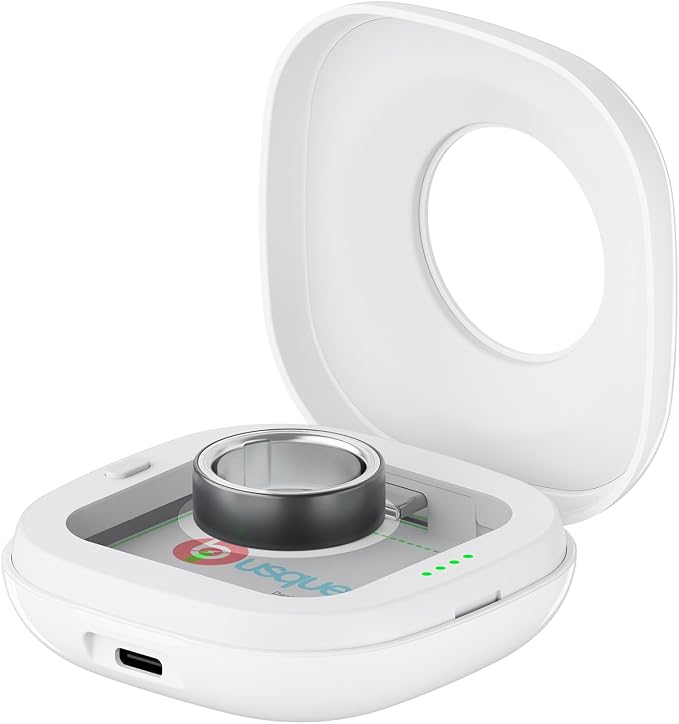 Portable Charging Case Compatible with Oura Ring 4 Charger, Fits All-Sized Ring Gen 4, Up to 10 Ring Charges,White (Official Charger NOT Included)