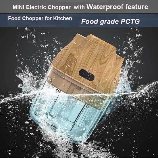 Electric Garlic, Fruit, and Vegetable Mini Food Chopper: Compact Wireless Processor Ideal for Ginger, Chili, Meat, and More, 250ML, Wood
